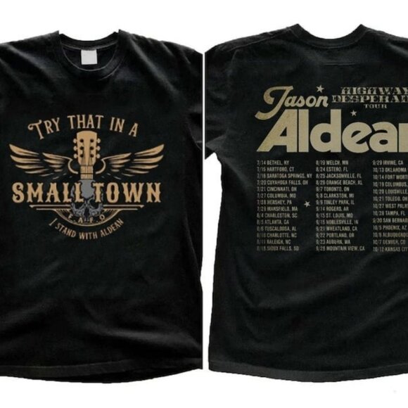 Jason Aldean Try That In A Small Town 2 Sided Tour Graphic Music Shirt 05 - Picture 1 of 6